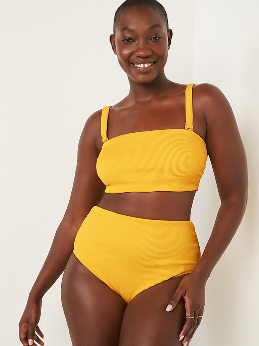 Image number 5 showing, Textured-Rib Bandeau Swim Top