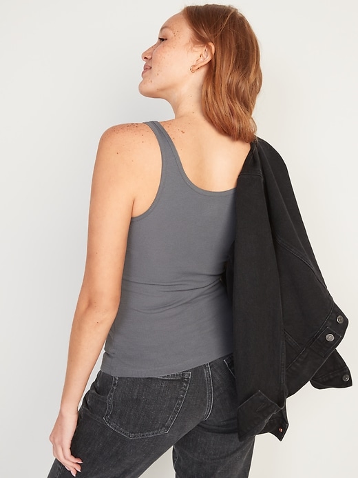 First-Layer Rib-Knit Tank Top