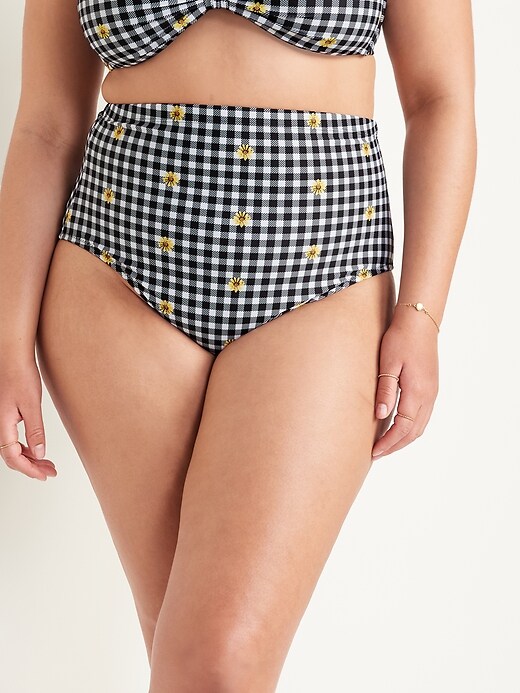 Image number 4 showing, Extra High-Waisted Printed French-Cut Swim Bottoms