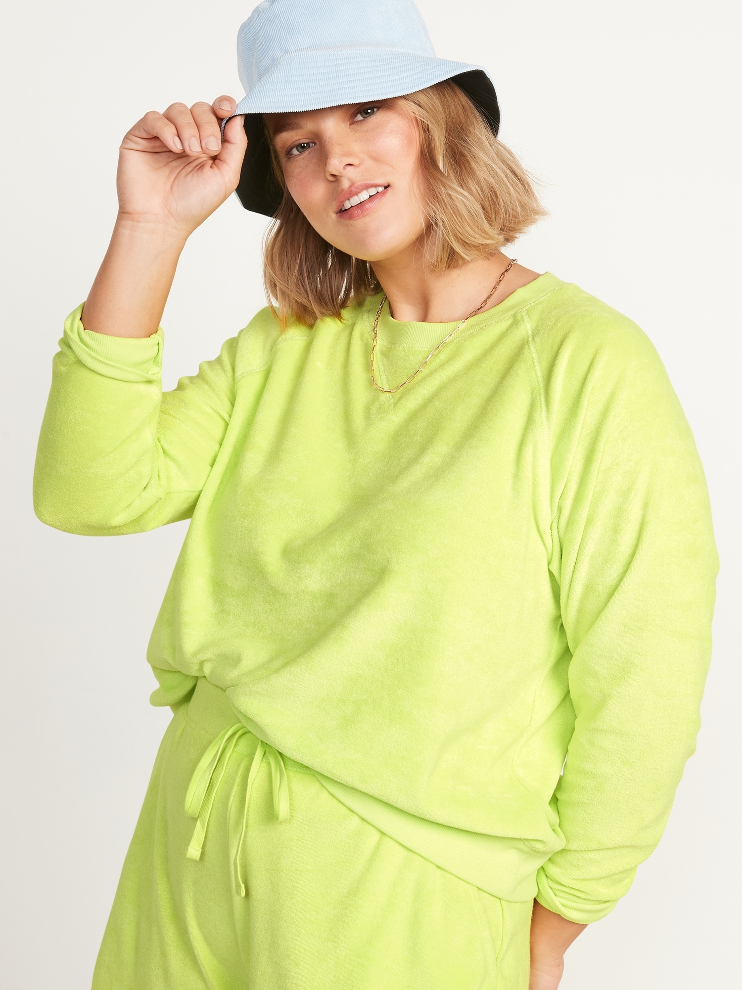 Loop knit hot sale terry pullover