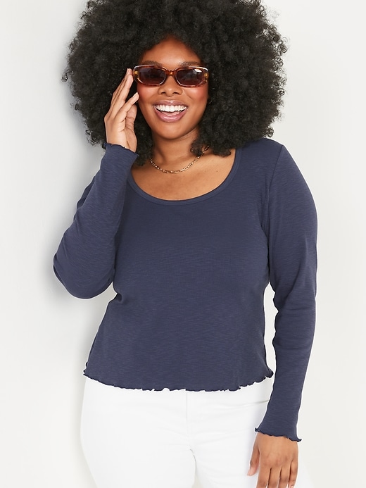 Slim-Fit Rib-Knit Long-Sleeve T-Shirt for Women | Old Navy