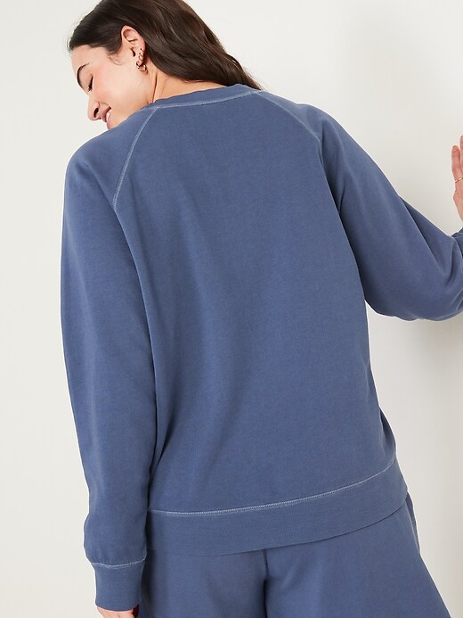 Image number 6 showing, Vintage Specially Dyed Crew-Neck Sweatshirt for Women