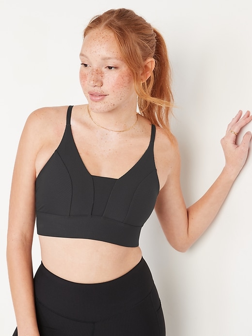 Old Navy Light Support PowerSoft Textured-Rib Sports Bra for Women. 3