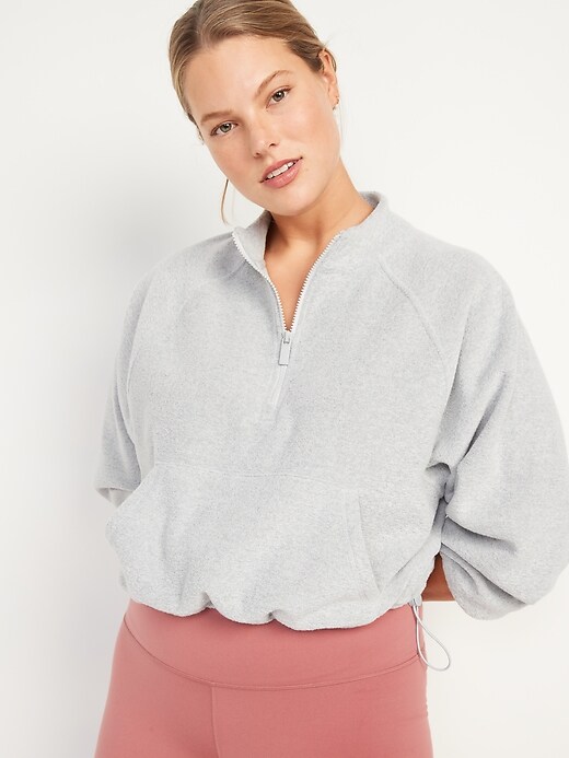fesfesfes Oversized Quarter Zip Pullover Sweatshirts Womens Side