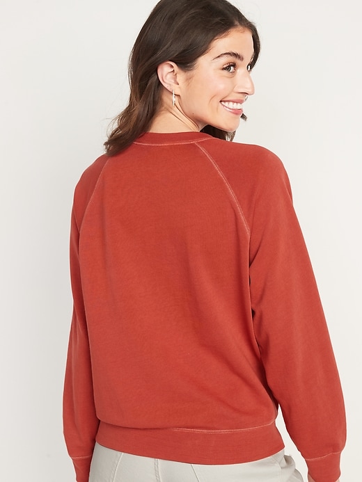 Image number 2 showing, Vintage Specially Dyed Crew-Neck Sweatshirt for Women