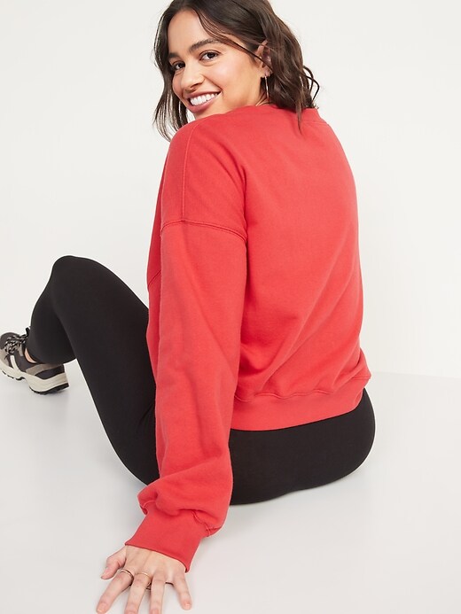 Image number 6 showing, Oversized Long-Sleeve Sweatshirt for Women