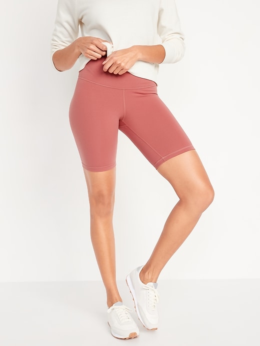 Image number 1 showing, High-Waisted PowerPress Biker Shorts for Women - 8-inch inseam