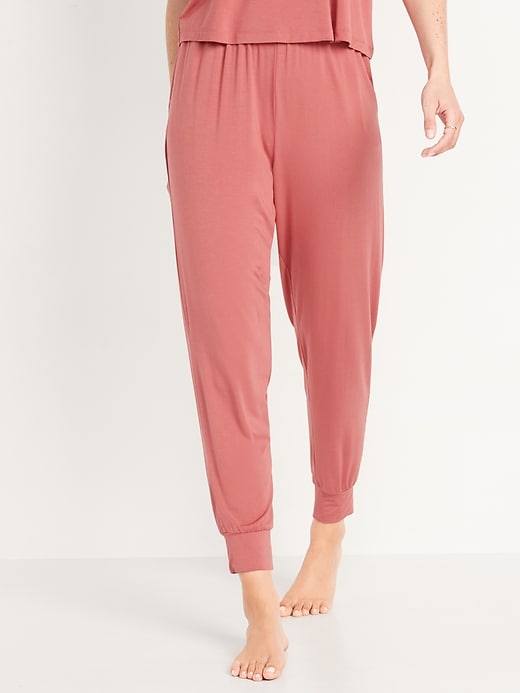 Image number 1 showing, High-Waisted Sunday Sleep Ultra-Soft Jogger Pajama Pants