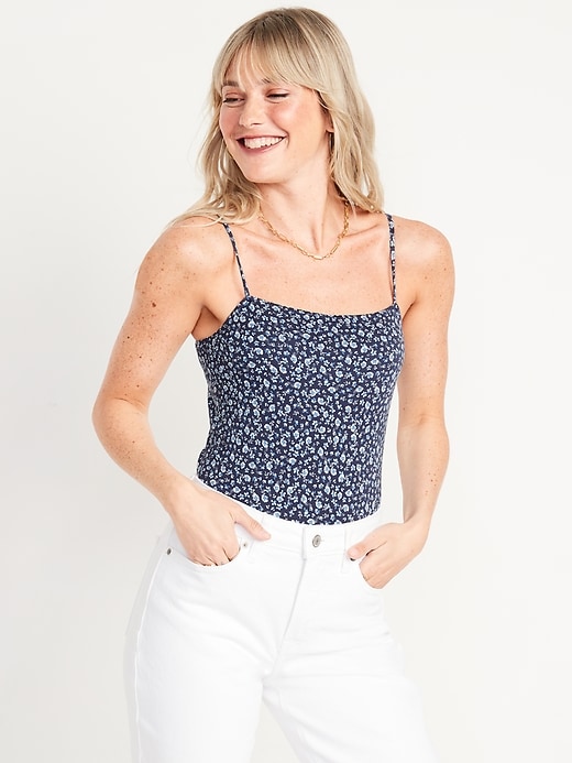 Image number 1 showing, Fitted Floral-Print Bodysuit for Women