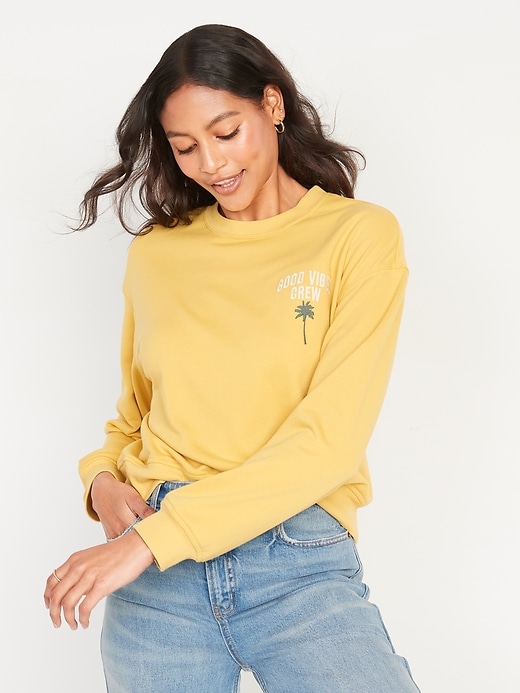 Image number 1 showing, Cropped Vintage French-Terry Sweatshirt