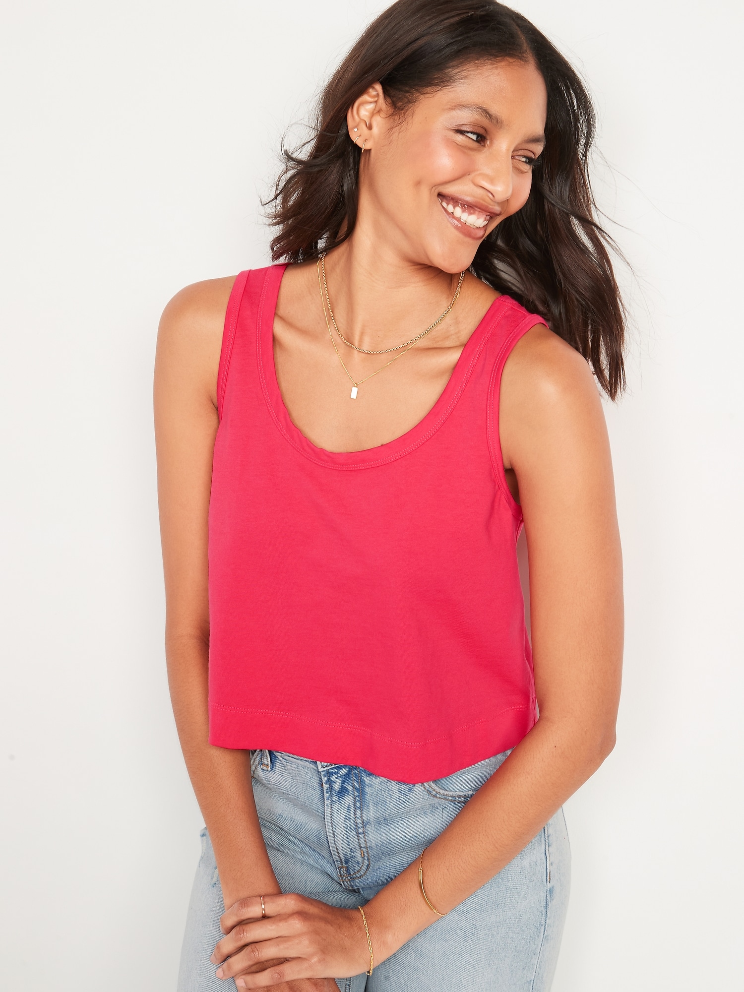 Old Navy Vintage Cropped Tank Top for Women pink. 1