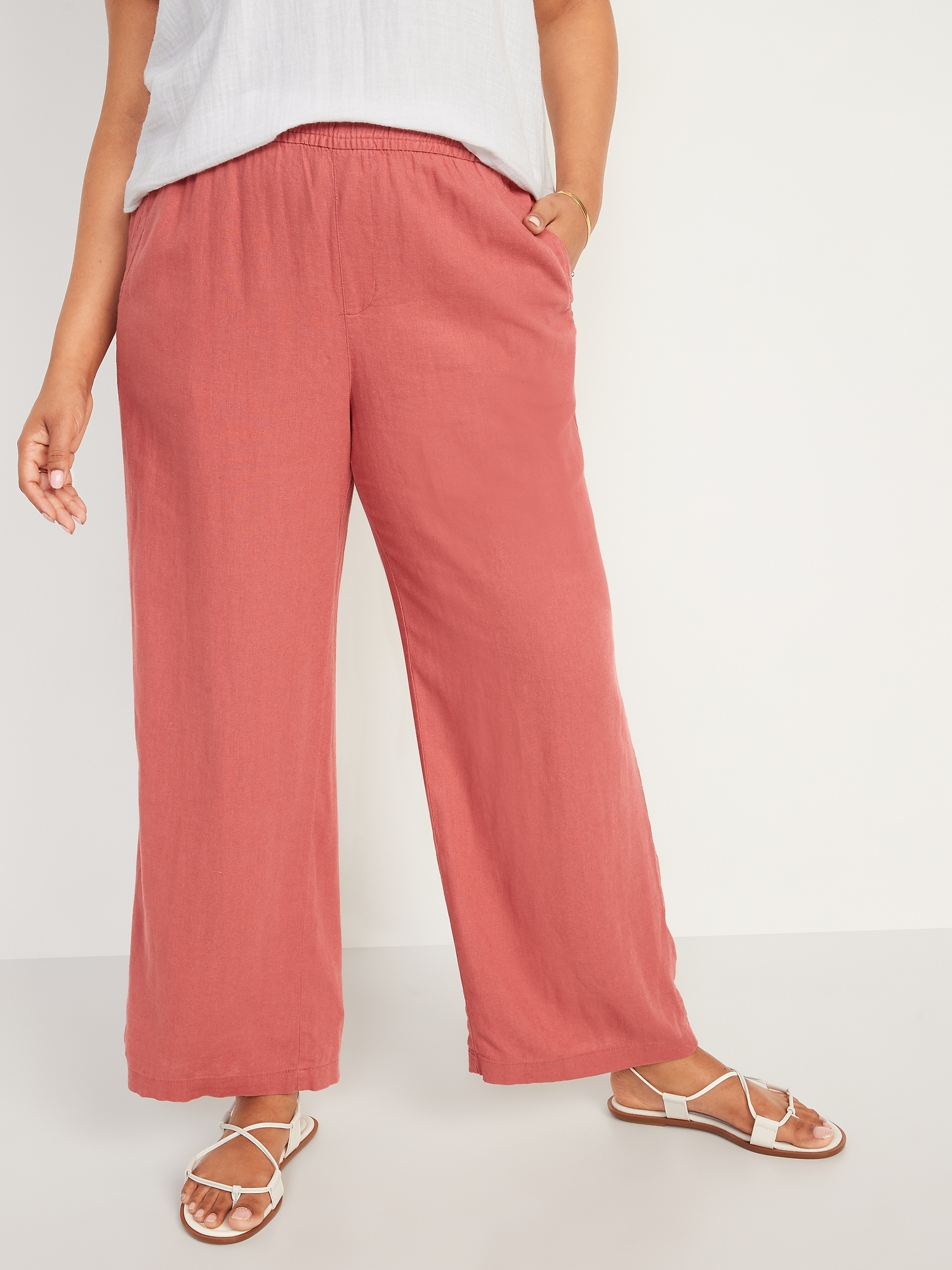 Linen Pants Women Summer Tall Women's Flowy Lounge Pants Comfy