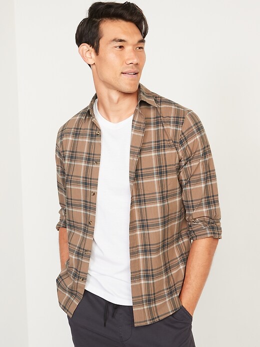 Image number 1 showing, Slim-Fit Built-In Flex Plaid Everyday Shirt