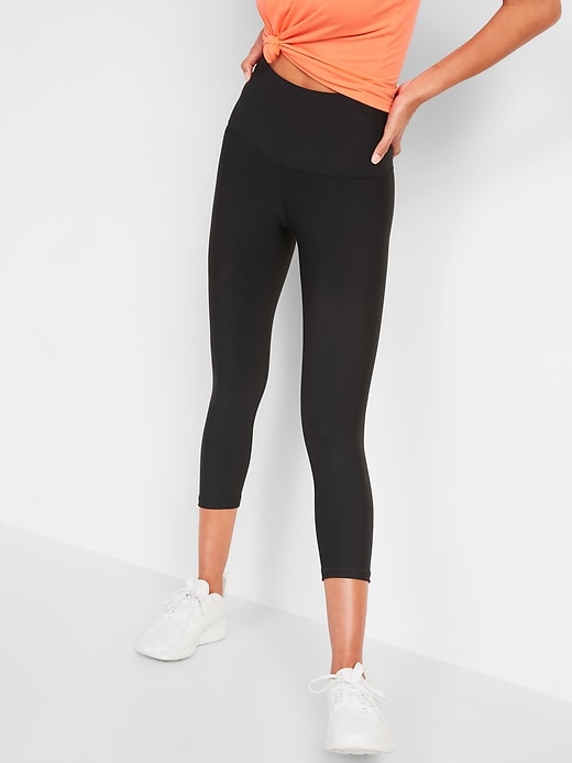 Image number 1 showing, Extra High-Waisted PowerSoft Crop Hidden Pocket Leggings for Women
