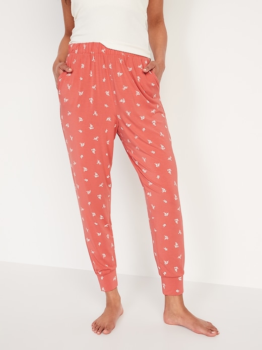 Image number 1 showing, High-Waisted Sunday Sleep Ultra-Soft Jogger Pajama Pants for Women