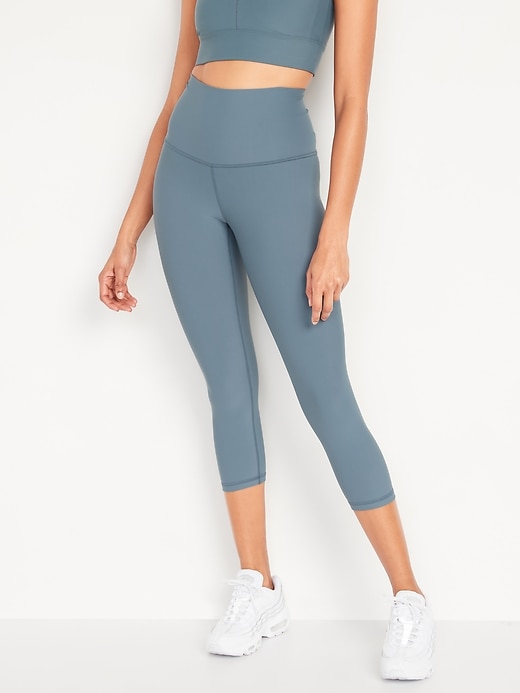 Image number 1 showing, Extra High-Waisted PowerSoft Crop Hidden Pocket Leggings for Women