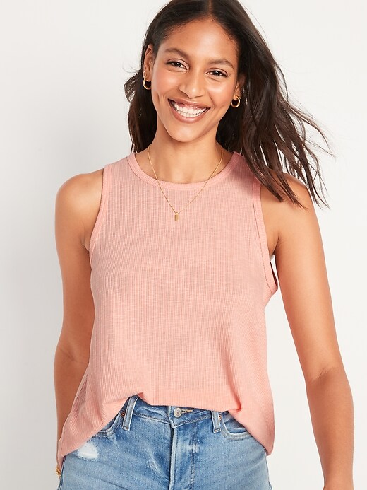 Old Navy Luxe Rib-Knit Swing Tank Top for Women. 7