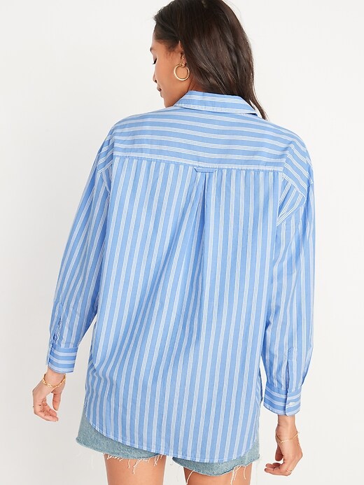 Image number 2 showing, Oversized Striped Boyfriend Shirt for Women