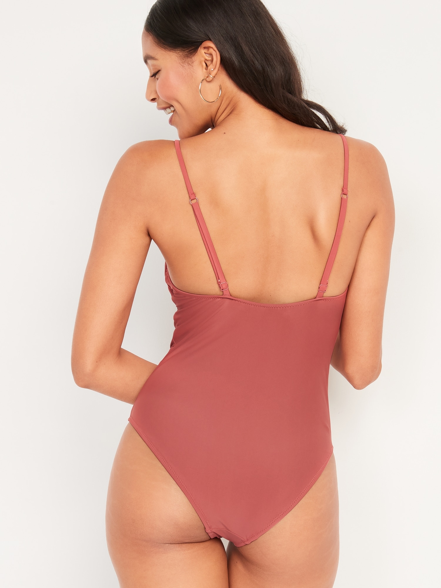Gathered Keyhole One-Piece Swimsuit for Women | Old Navy