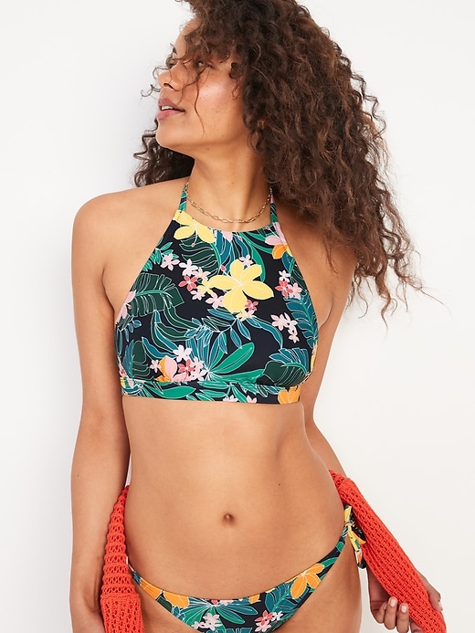 Old Navy Printed Halter Cropped Swim Top for Women. 1