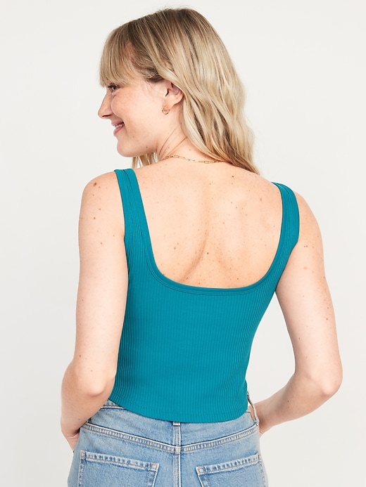 Image number 2 showing, Fitted Ultra-Cropped Rib-Knit Tank Top