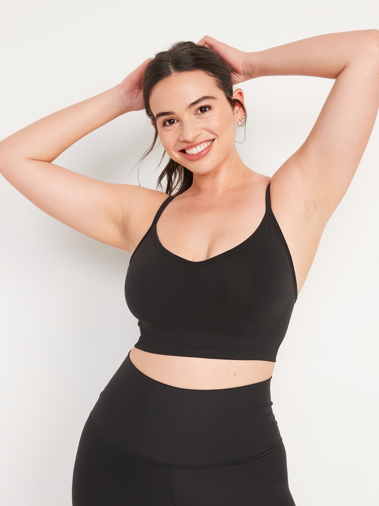 Light Support Seamless Convertible Racerback Sports Bra for Women XS4X