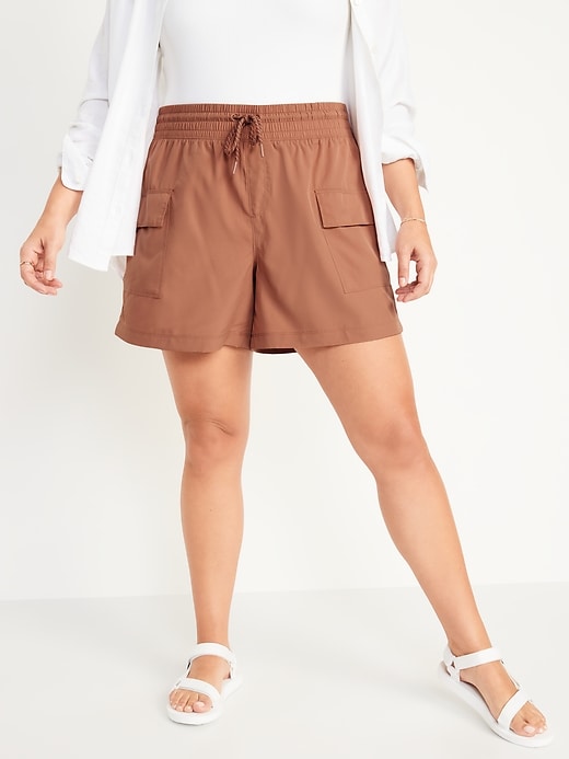 Image number 5 showing, High-Waisted StretchTech Cargo Shorts -- 5-inch inseam