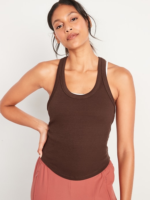 Old Navy UltraLite Cropped Racerback Rib-Knit All-Day Tank Top for Women. 1