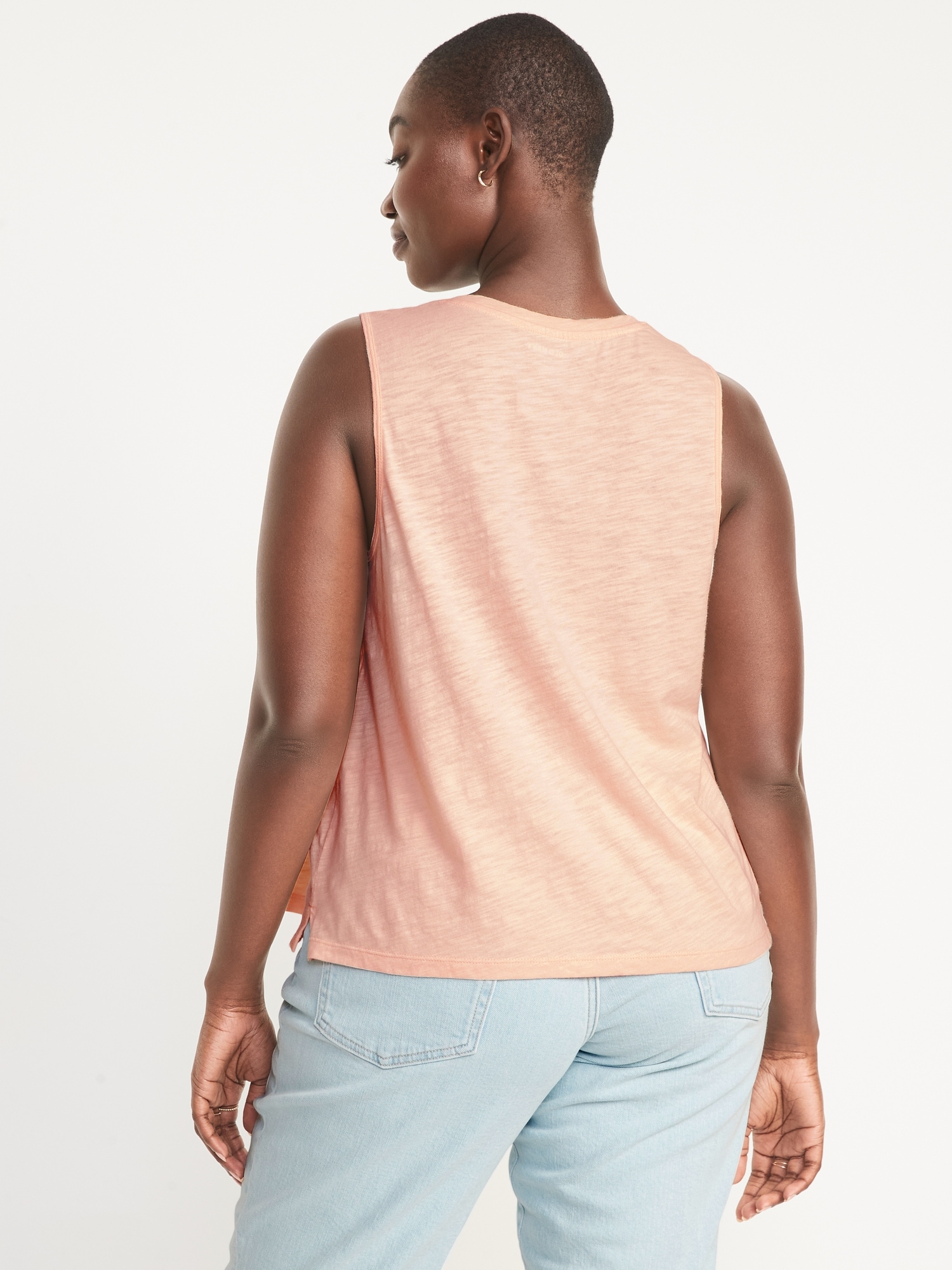 Pink sleeveless t store shirt