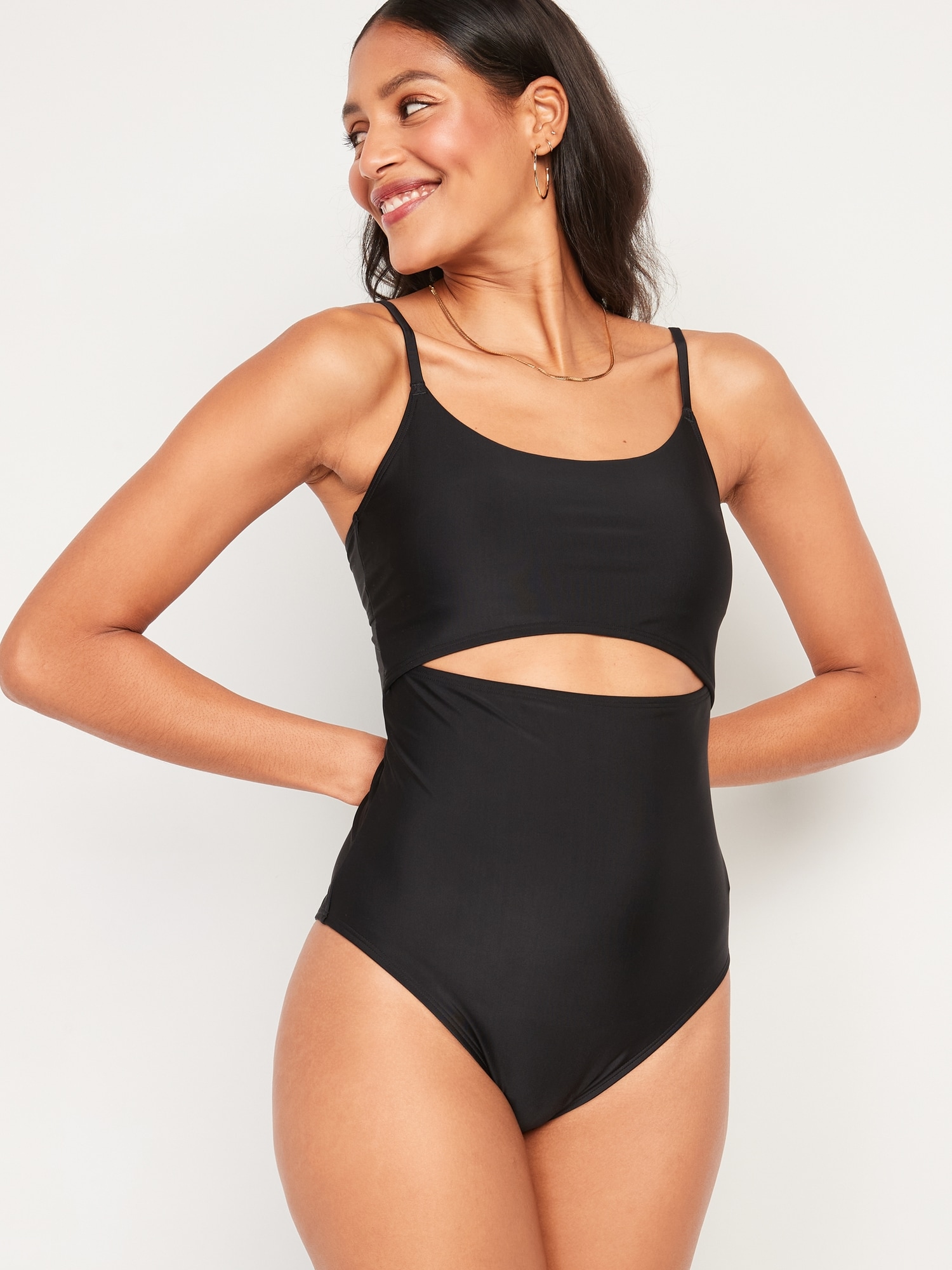 Matching Twist-Back Cutout One-Piece Swimsuit for Women, Old Navy