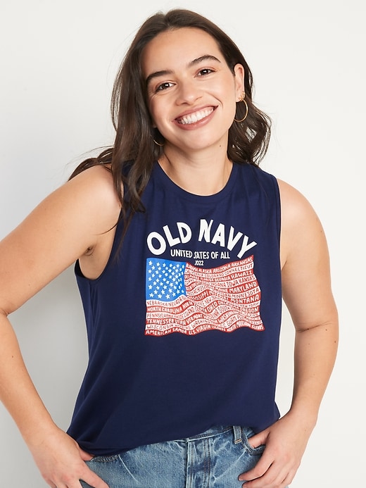 Image number 5 showing, 2022 "United States of All" Flag Graphic Sleeveless T-Shirt