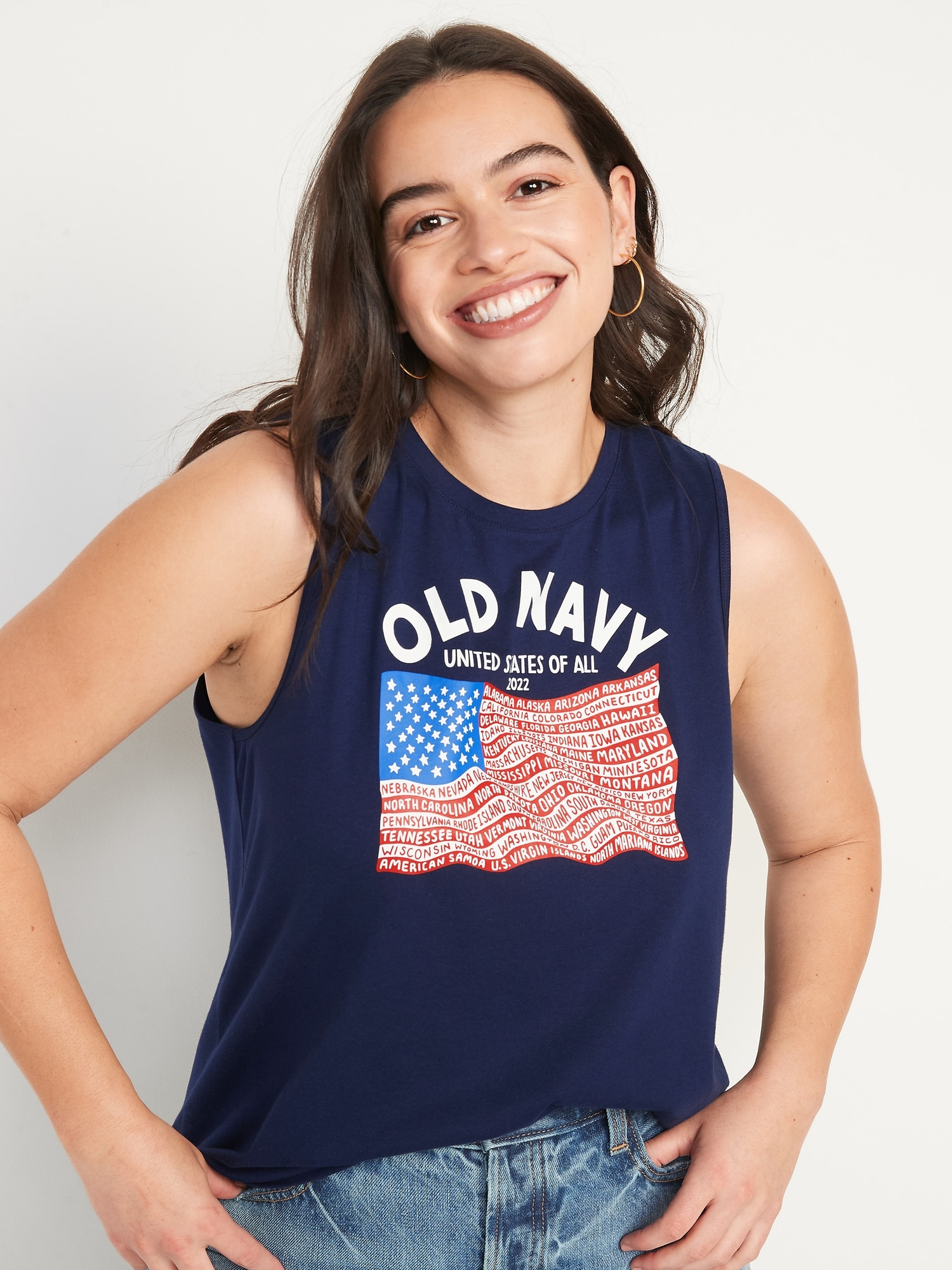 old navy women's flag shirt