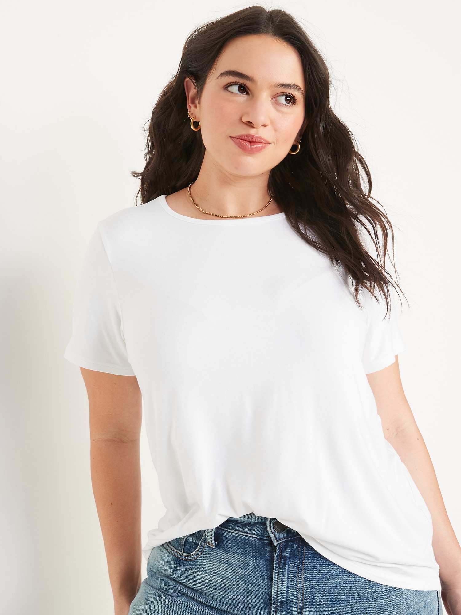 Luxe Crew-Neck T-Shirt for Women | Old Navy | V-Shirts