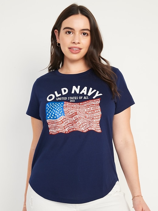 Image number 4 showing, 2022 "United States of All" Flag Graphic T-Shirt for Women