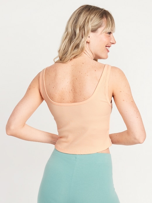 Image number 2 showing, Fitted Ultra-Cropped Rib-Knit Tank Top for Women