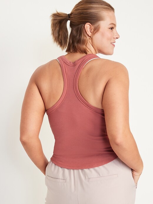 Image number 6 showing, UltraLite Cropped Rib-Knit Racerback Tank Top