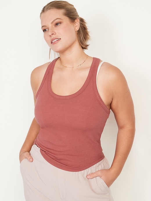 Image number 5 showing, UltraLite Cropped Rib-Knit Racerback Tank Top