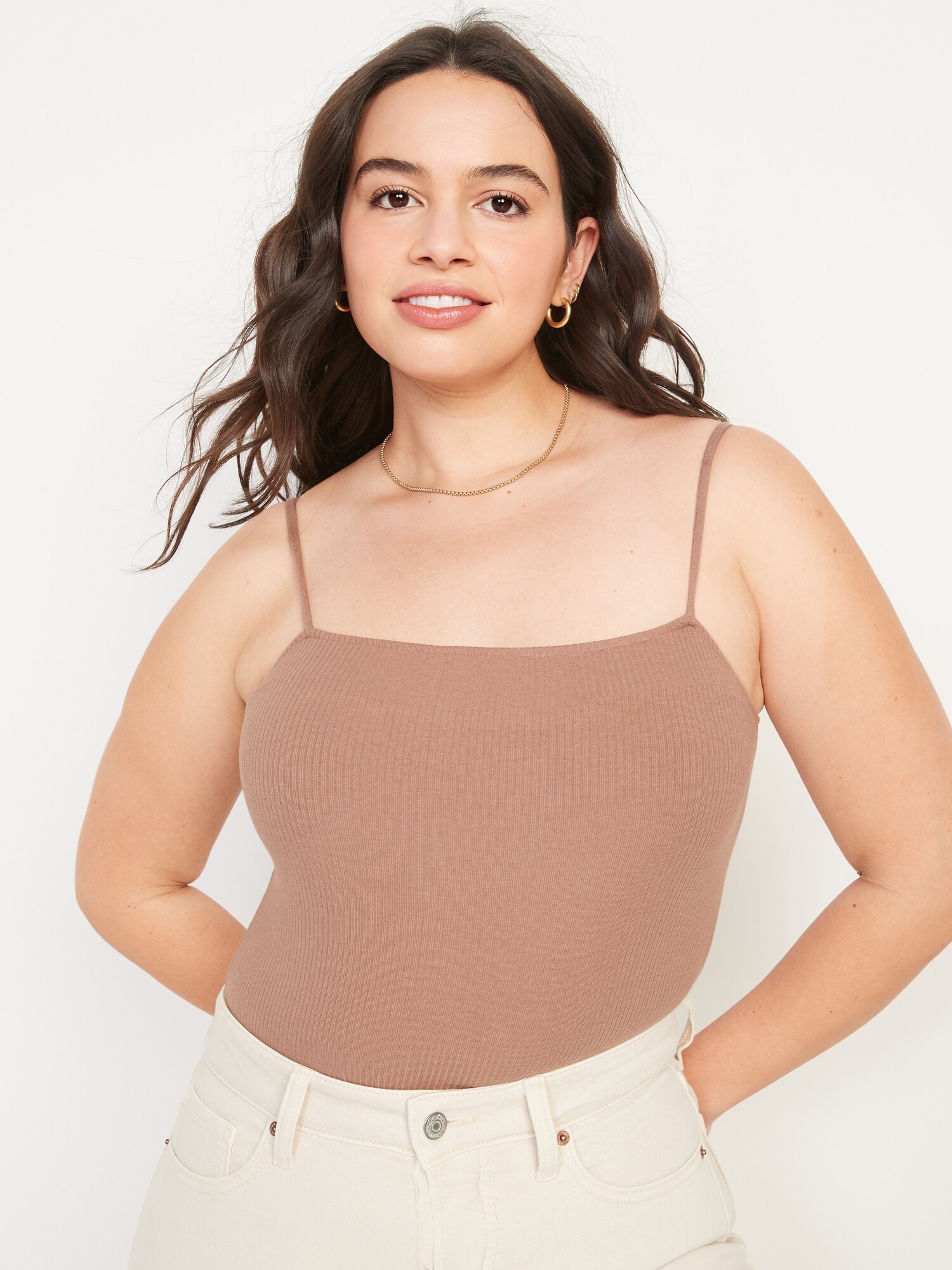 Fitted Cami Rib-Knit Bodysuit | Old Navy