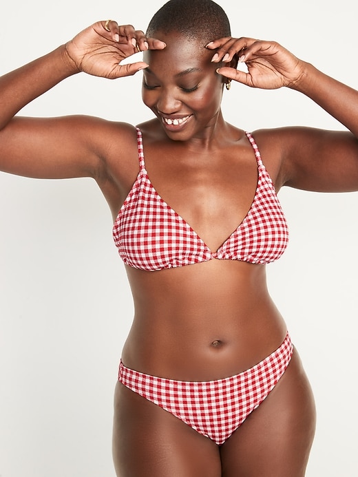 Image number 5 showing, Gingham Textured Triangle Bikini Swim Top for Women
