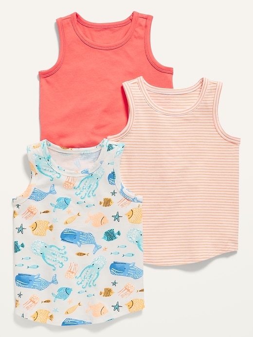 View large product image 1 of 1. Sleeveless T-Shirt 3-Pack for Toddler Girls