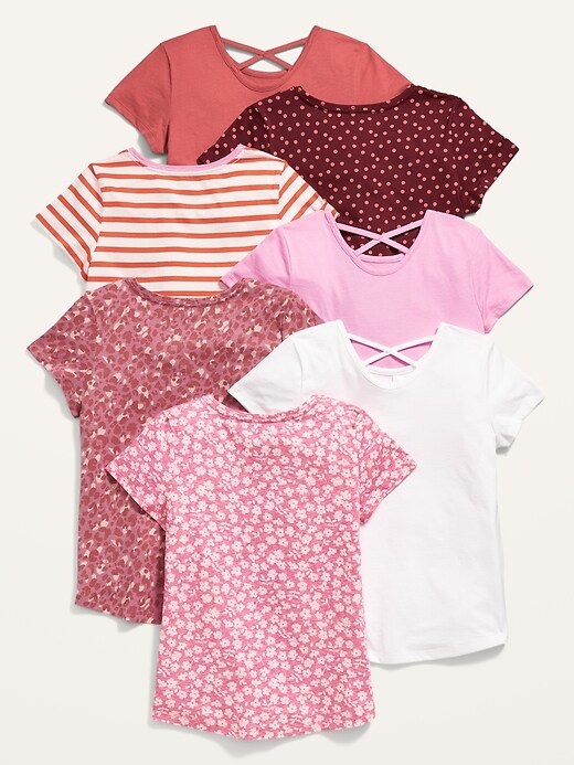 View large product image 2 of 2. Softest Short-Sleeve T-Shirt Variety 7-Pack for Girls