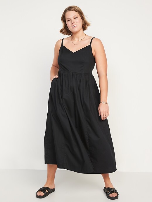 Image number 4 showing, Cotton-Poplin Cami Maxi Swing Dress