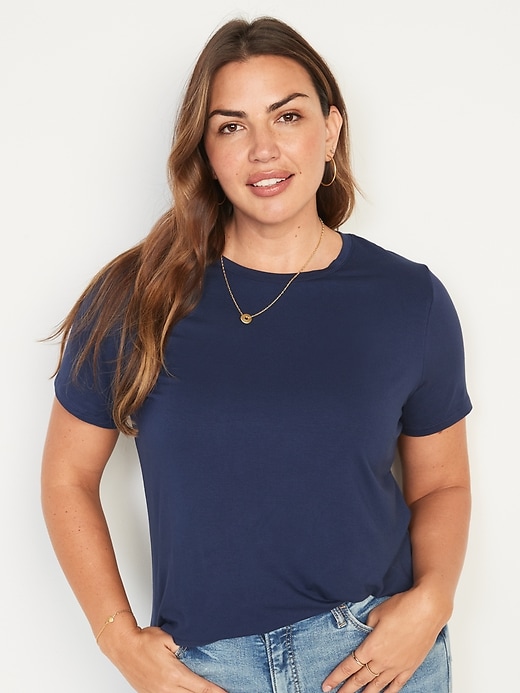 Image number 4 showing, Luxe Crew-Neck T-Shirt for Women