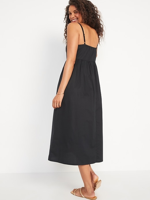 Image number 2 showing, Cotton-Poplin Cami Maxi Swing Dress for Women