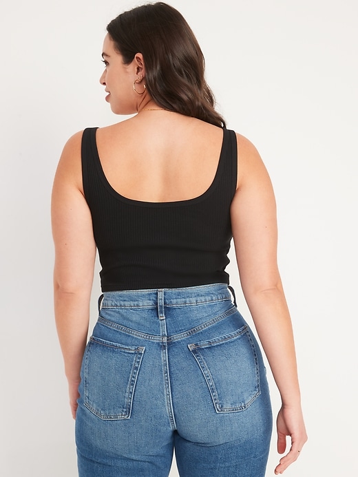 Image number 6 showing, Fitted Ultra-Cropped Rib-Knit Tank Top for Women