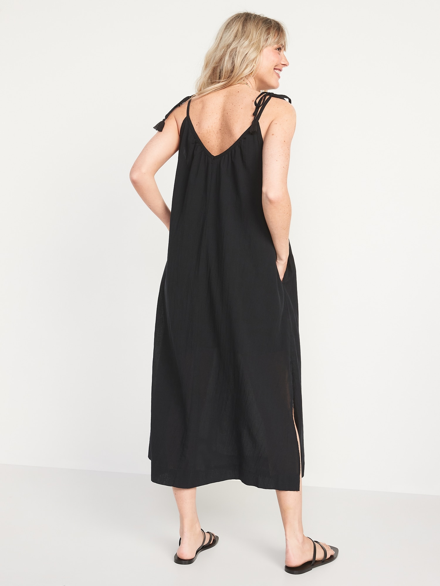 Sleeveless Tie-Shoulder All-Day Maxi Swing Dress for Women | Old Navy