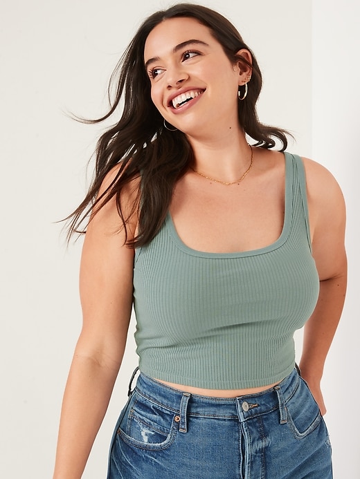 Image number 5 showing, Fitted Ultra-Cropped Rib-Knit Tank Top