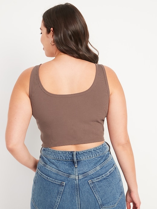 Image number 6 showing, Fitted Ultra-Cropped Rib-Knit Tank Top