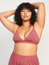 View large product image 4 of 7. Supima® Cotton-Blend Triangle Bralette Top