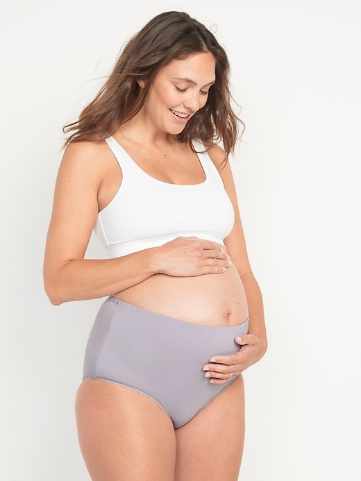 View large product image 2 of 3. Maternity Supima® Cotton-Blend Over-the-Bump Underwear Briefs